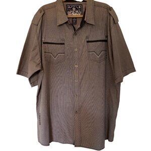 Mecca USA Mens Button-Up Western Shirt 2XL Black Cotton/Poly Metal Button Accent